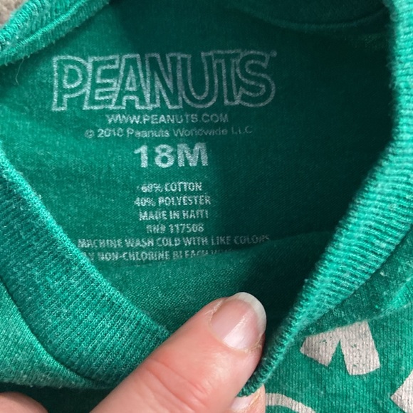 Set of 2 Short Sleeve St. Patrick’s Day Size 18 MonthsTops Peanuts Snoopy - Picture 4 of 11